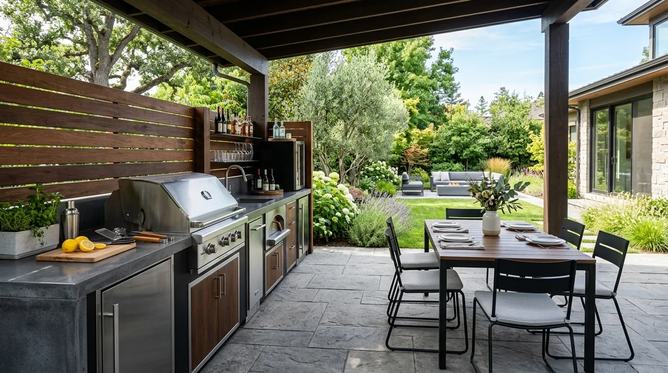 Minimal Lounge Area With Garden Structure